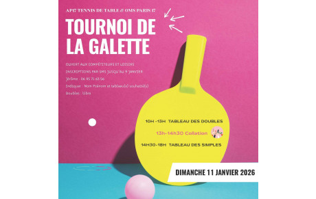 Tournoi de la Galette Dimanche 11 Janvier 2026