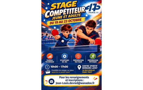 Stage de la Toussaint 2026